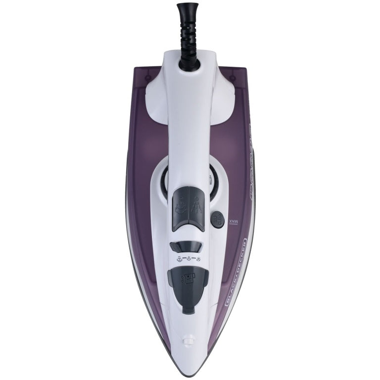 Black+Decker Ceramic Steam Iron, 1750 Watt, Purple – X1750 Black+Decker Ceramic Steam Iron, 1750 Watt, Purple – X1750